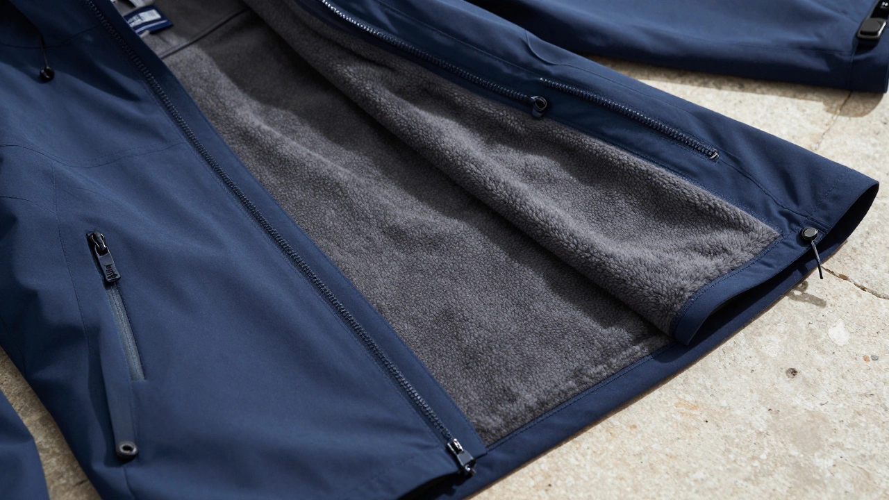 Separated waterproof shell and fleece liner of jacket