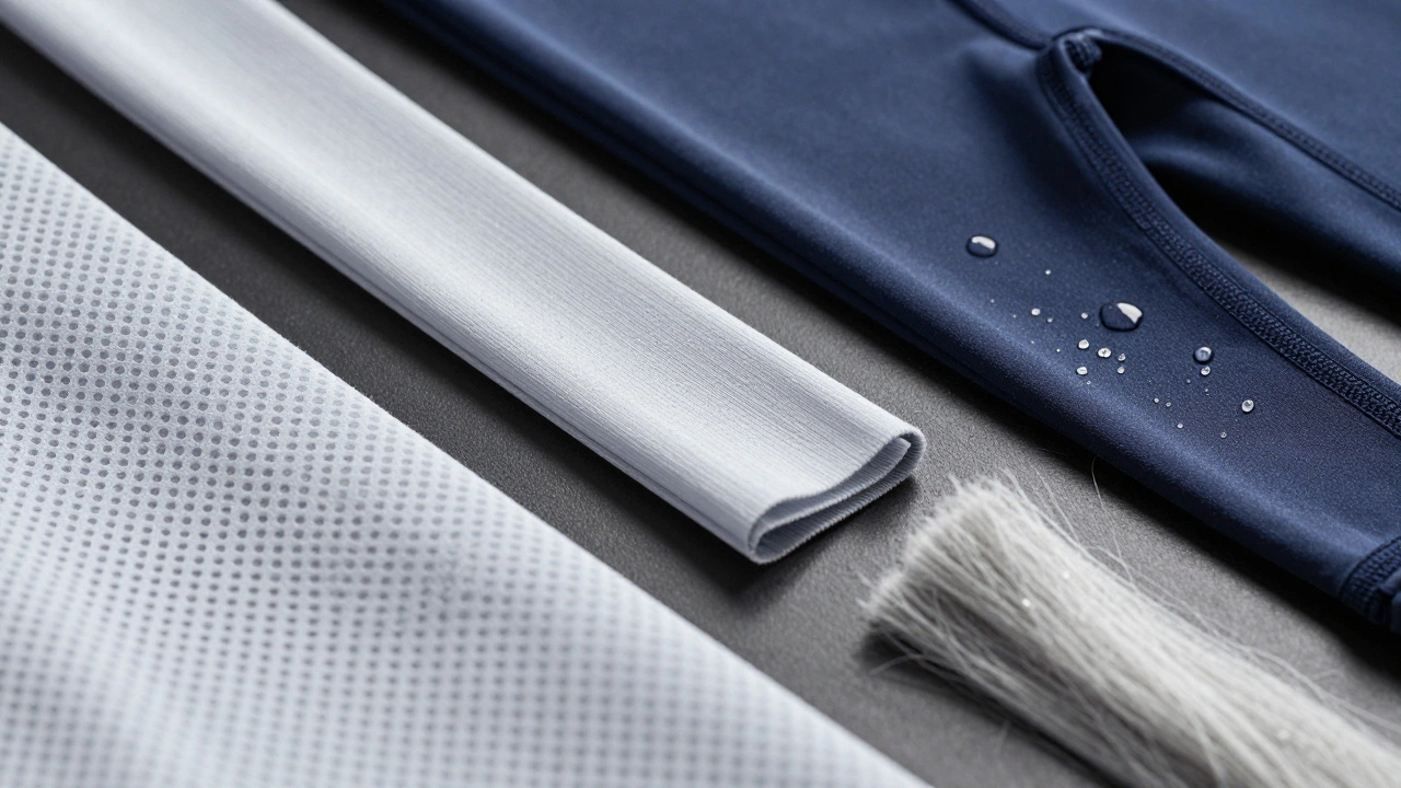 Close-up of technical sportswear fabrics