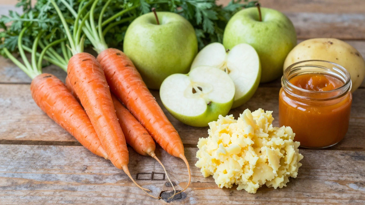 Fresh organic vegetables for homemade baby food