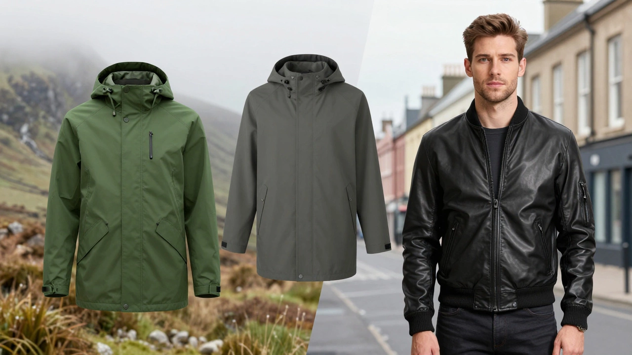 Illustration of anorak, bomber, and windbreaker styles