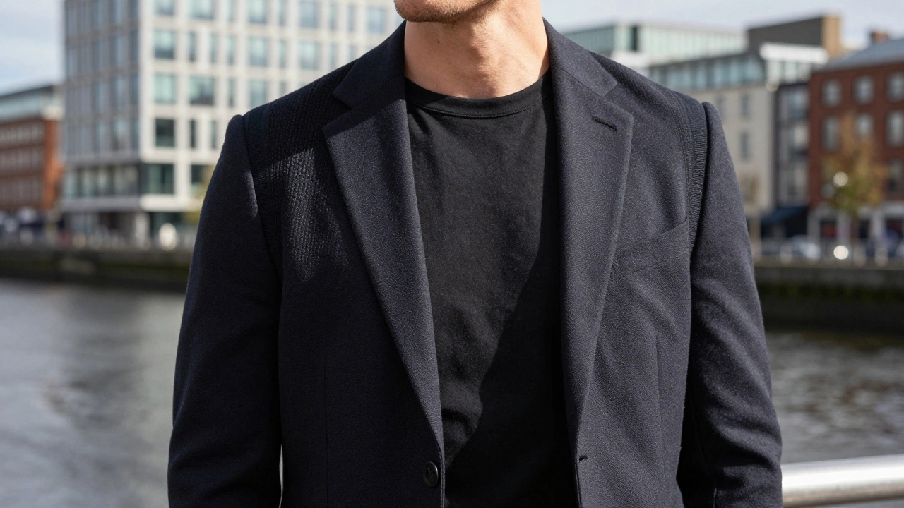 Modern Irish professional styling a black t-shirt